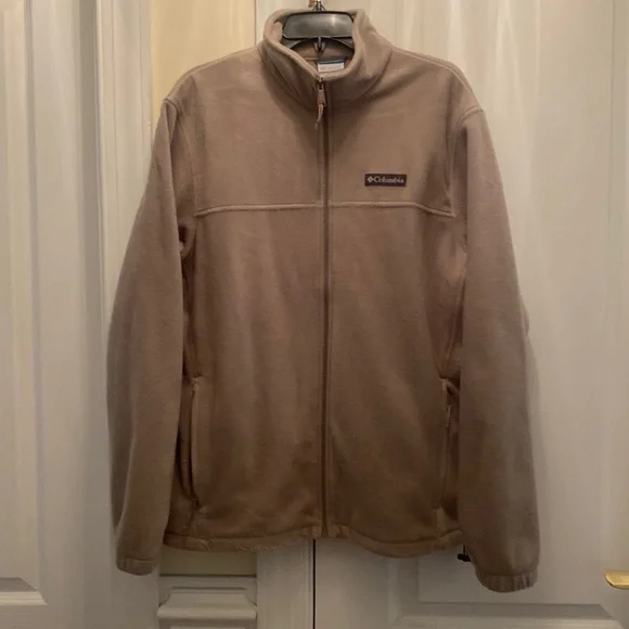 COLUMBIA Mens Steens Mountain Fleece Zip Up Jacket Large Tusk Tan $65 EUC lcsr - Picture 6 of 15